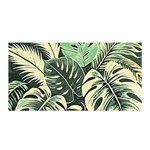 Abstract Art Tropical Leaves Satin Wrap 35  x 70 