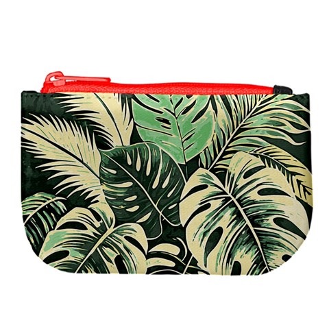 Abstract Art Tropical Leaves Large Coin Purse from ArtsNow.com Front