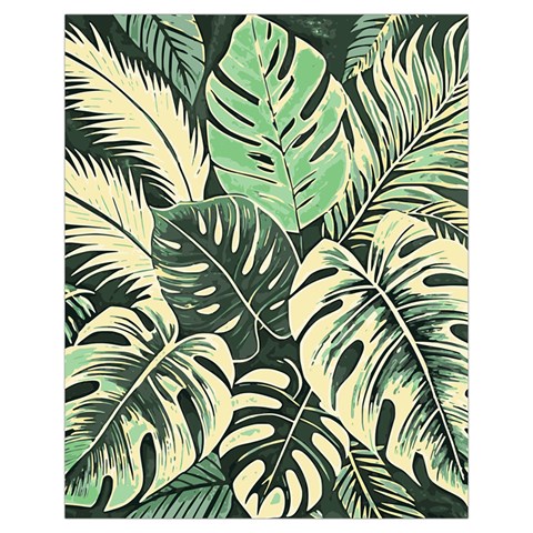 Abstract Art Tropical Leaves Drawstring Pouch (XL) from ArtsNow.com Front