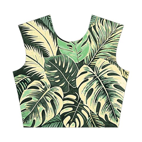 Abstract Art Tropical Leaves Cotton Crop Top from ArtsNow.com Front