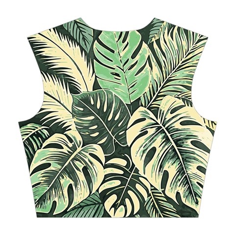 Abstract Art Tropical Leaves Cotton Crop Top from ArtsNow.com Back