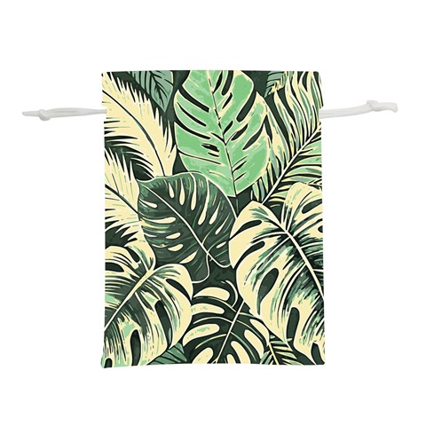 Abstract Art Tropical Leaves Lightweight Drawstring Pouch (M) from ArtsNow.com Back