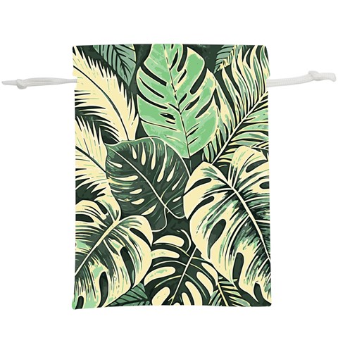 Abstract Art Tropical Leaves Lightweight Drawstring Pouch (XL) from ArtsNow.com Back