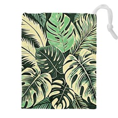 Abstract Art Tropical Leaves Drawstring Pouch (5XL) from ArtsNow.com Front