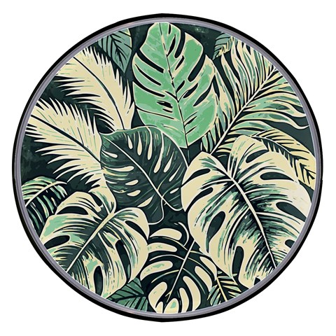 Abstract Art Tropical Leaves Wireless Fast Charger(Black) from ArtsNow.com Front