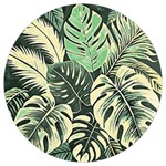 Abstract Art Tropical Leaves Round Trivet