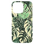 Abstract Art Tropical Leaves iPhone 14 Pro Max Black UV Print Case