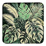 Abstract Art Tropical Leaves Square Glass Fridge Magnet (4 pack)