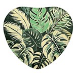 Abstract Art Tropical Leaves Heart Glass Fridge Magnet (4 pack)