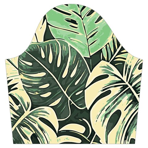 Abstract Art Tropical Leaves Trumpet Sleeve Cropped Top from ArtsNow.com Sleeve Left