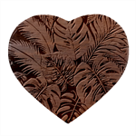 Abstract Art Tropical Leaves Heart Wood Jewelry Box