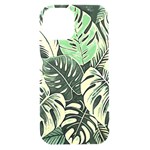 Abstract Art Tropical Leaves iPhone 15 Black UV Print PC Hardshell Case