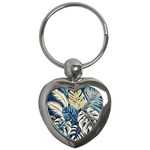 Abstract Art Tropical Leaves Key Chain (Heart)