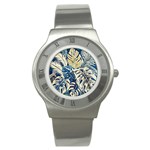 Abstract Art Tropical Leaves Stainless Steel Watch