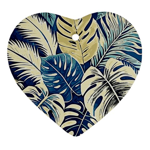 Abstract Art Tropical Leaves Heart Ornament (Two Sides) from ArtsNow.com Back