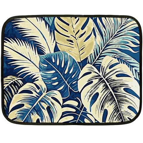 Abstract Art Tropical Leaves Two Sides Fleece Blanket (Mini) from ArtsNow.com 35 x27  Blanket Back