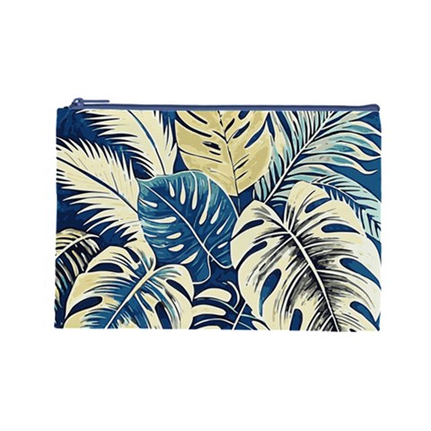 Abstract Art Tropical Leaves Cosmetic Bag (Large) from ArtsNow.com Front