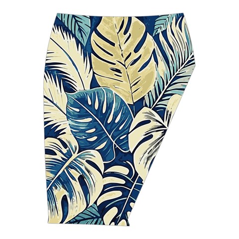 Abstract Art Tropical Leaves Midi Wrap Pencil Skirt from ArtsNow.com  Front Right 