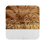 Abstract Art Tropical Leaves Marble Wood Coaster (Square)