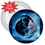 Awesome Wolves 3  Buttons (100 pack) 