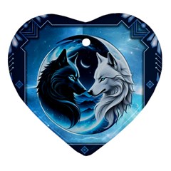 Awesome Wolves Heart Ornament (Two Sides) from ArtsNow.com Front