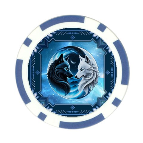 Awesome Wolves Poker Chip Card Guard from ArtsNow.com Front