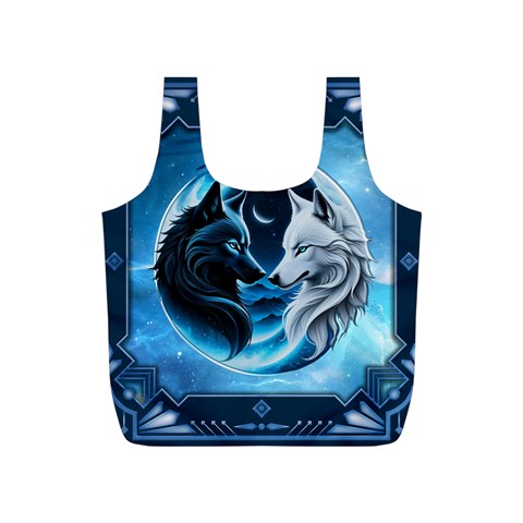 Awesome Wolves Full Print Recycle Bag (S) from ArtsNow.com Back