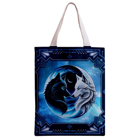 Awesome Wolves Zipper Classic Tote Bag from ArtsNow.com Back