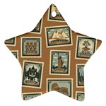 Retro Postage Seamless Pattern Ornament (Star)