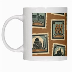 Retro Postage Seamless Pattern White Mug from ArtsNow.com Left