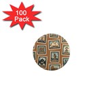 Retro Postage Seamless Pattern 1  Mini Magnets (100 pack) 