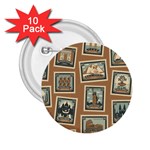 Retro Postage Seamless Pattern 2.25  Buttons (10 pack) 