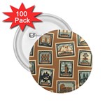 Retro Postage Seamless Pattern 2.25  Buttons (100 pack) 