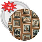 Retro Postage Seamless Pattern 3  Buttons (100 pack) 