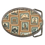 Retro Postage Seamless Pattern Belt Buckles