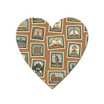 Retro Postage Seamless Pattern Heart Magnet