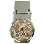 Retro Postage Seamless Pattern Money Clip Watches