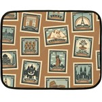 Retro Postage Seamless Pattern Fleece Blanket (Mini)