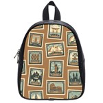 Retro Postage Seamless Pattern School Bag (Small)