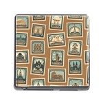 Retro Postage Seamless Pattern Memory Card Reader (Square 5 Slot)