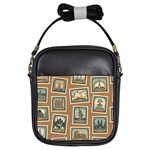 Retro Postage Seamless Pattern Girls Sling Bag