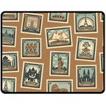 Retro Postage Seamless Pattern Fleece Blanket (Medium)