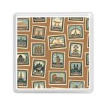 Retro Postage Seamless Pattern Memory Card Reader (Square)