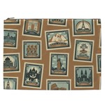 Retro Postage Seamless Pattern Cosmetic Bag (XXL)