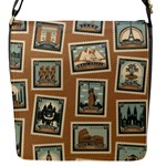 Retro Postage Seamless Pattern Flap Closure Messenger Bag (S)