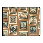 Retro Postage Seamless Pattern Two Sides Fleece Blanket (Small)