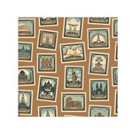 Retro Postage Seamless Pattern Square Satin Scarf (30  x 30 )