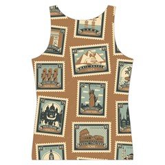 Retro Postage Seamless Pattern Sport Tank Top  from ArtsNow.com Back