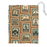 Retro Postage Seamless Pattern Drawstring Pouch (4XL)