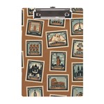 Retro Postage Seamless Pattern A5 Acrylic Clipboard